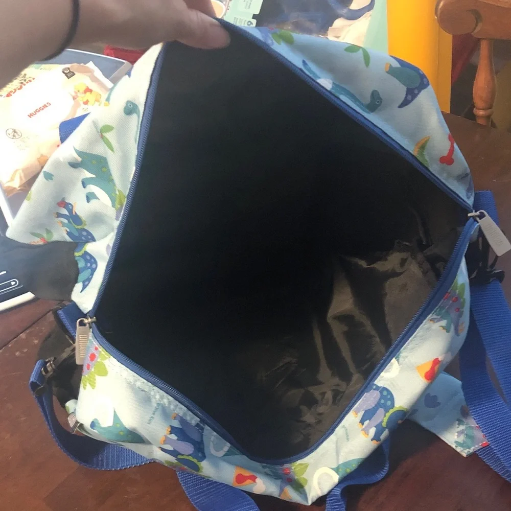 🥧🔥 Kids Dinosaur Print Duffel Bag with Handles and Shoulder Strap